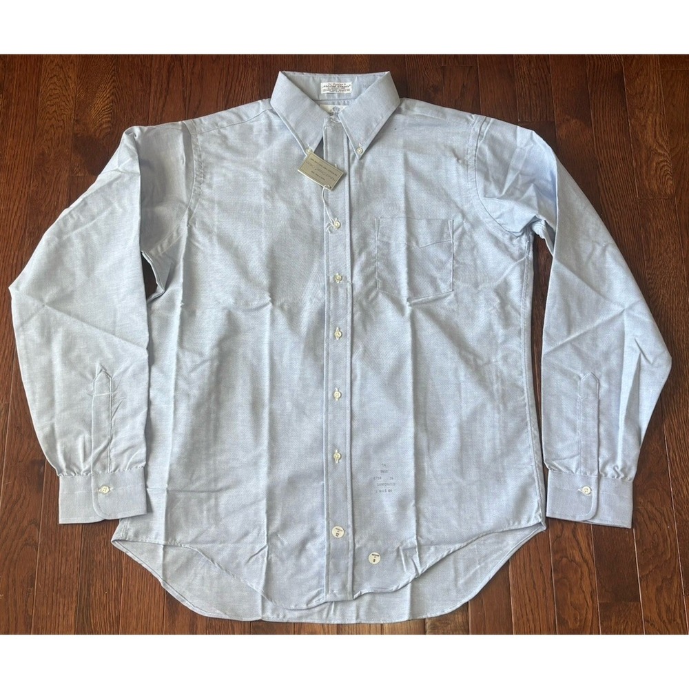 Vtg Deadstock Sero‎ OCBD Shirt 16x36 Blue Oxford Sanforized